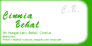 cinnia behal business card